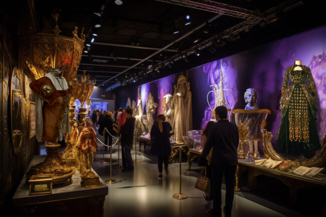 Celebrity costumes and props visual display at Celebrity Touring exhibition from the Movie Magic